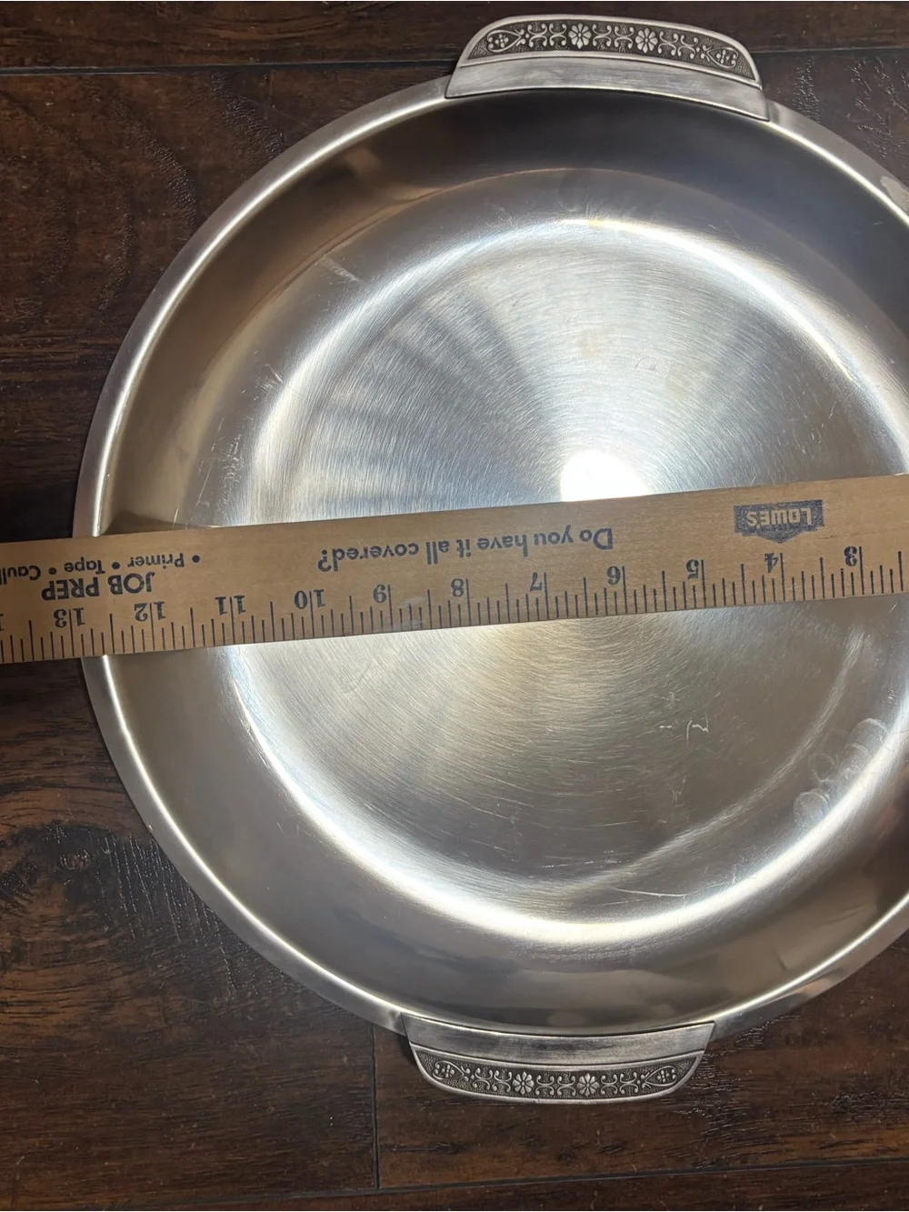 Vintage Mid Century Cordova Silver Stainless Steel Round Serving Tray Platter